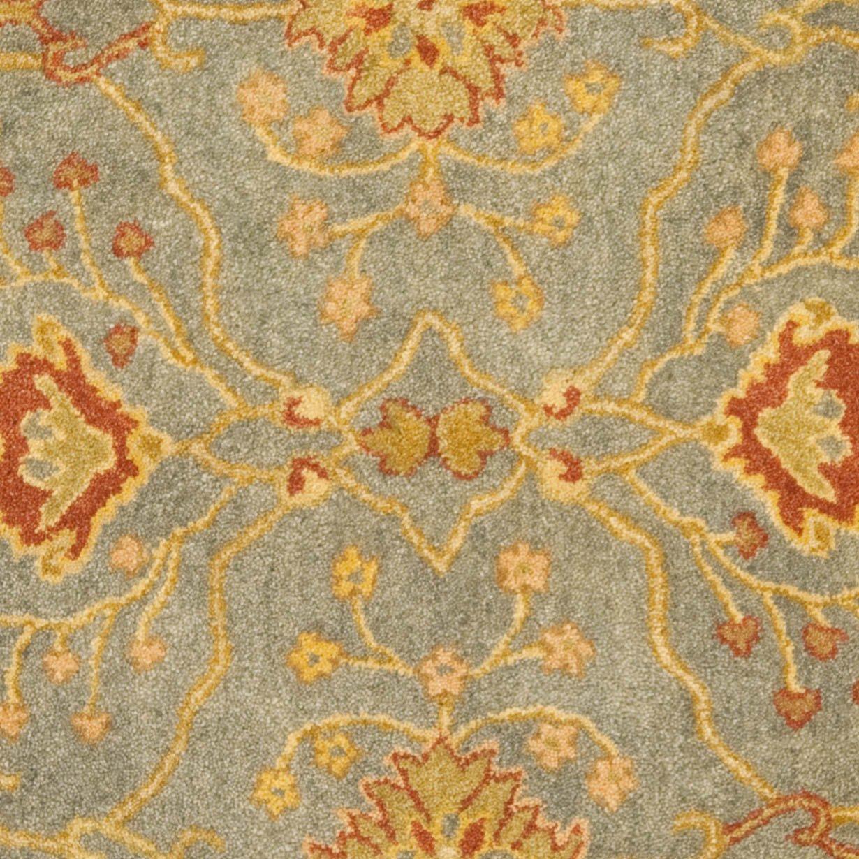 Antiquity AT314 Hand Tufted Area Rug - Blue/Ivory - 6' Round - Safavieh.