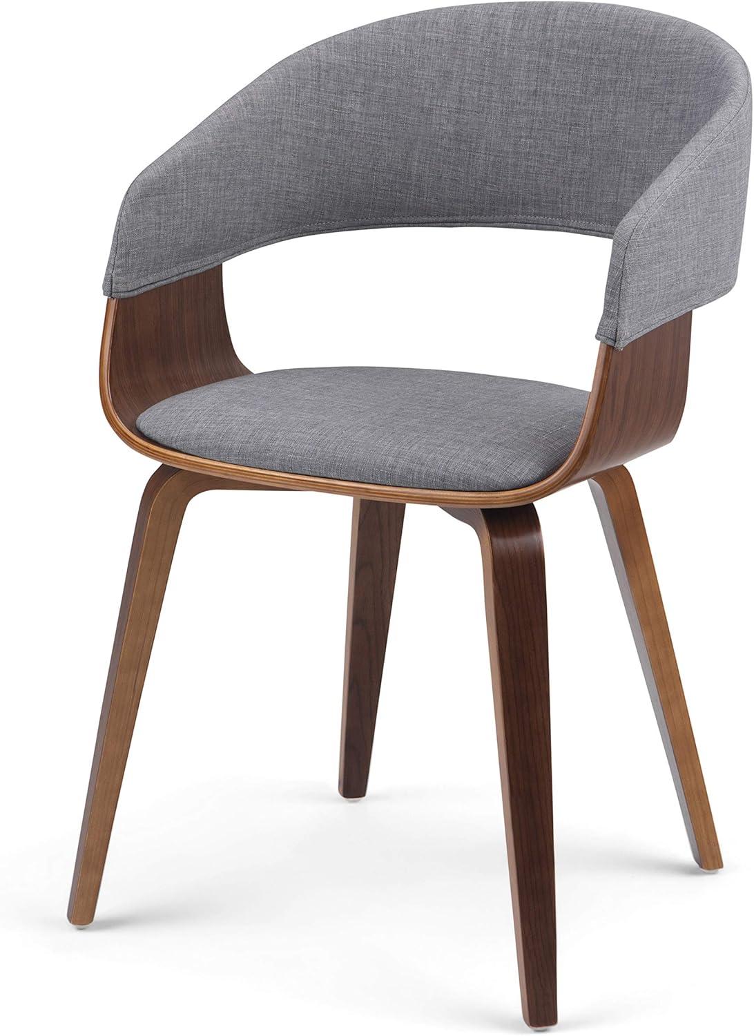 Light Grey Linen Upholstered Bentwood Dining Chair