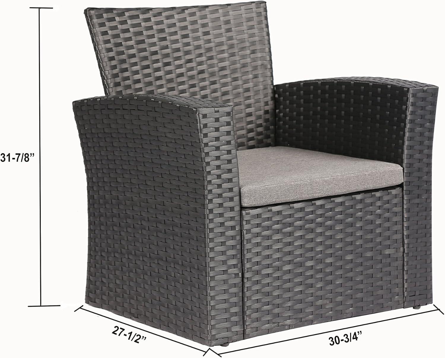 Baner Garden Complete Patio 4 Piece Rattan Wicker Conversation Set
