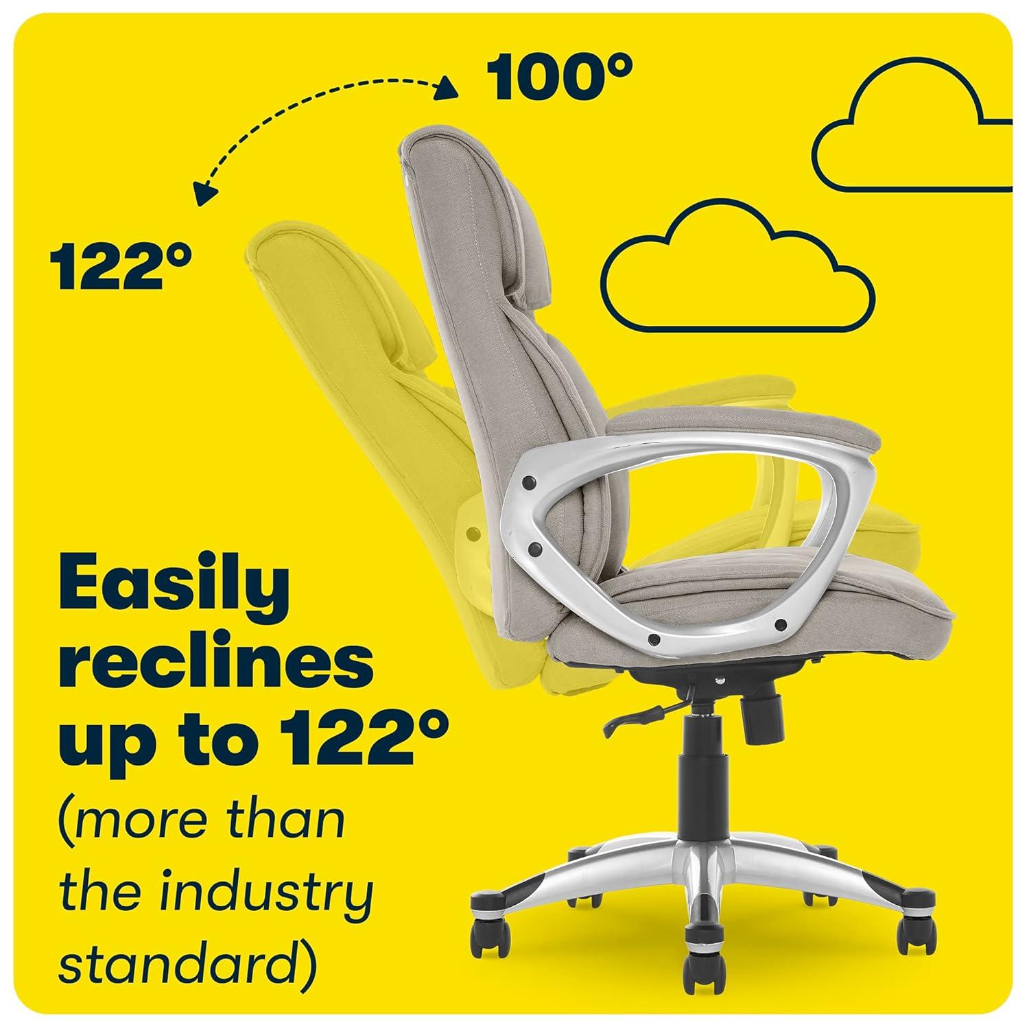Serta Serta Hannah Executive Office Chair, Ergonomic Lumbar Support, Firm Seat Cushion, Deep Body Pillows