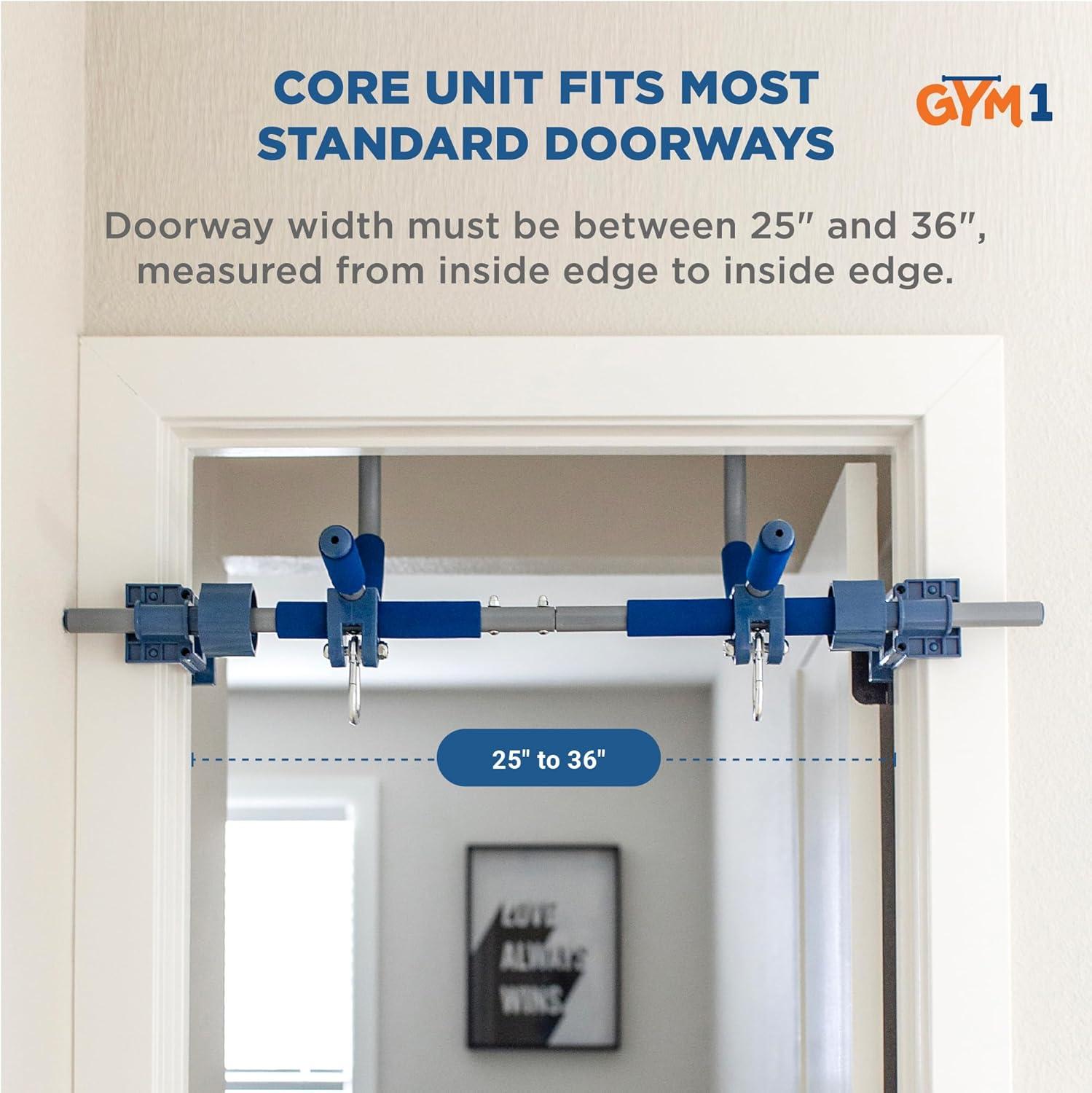 Gym1 6-Piece Doorway Gym for Kids, Includes Door Sensory Swing, Indoor Pull Up Bar, Rings, and more, Holds Up to 300 Lbs