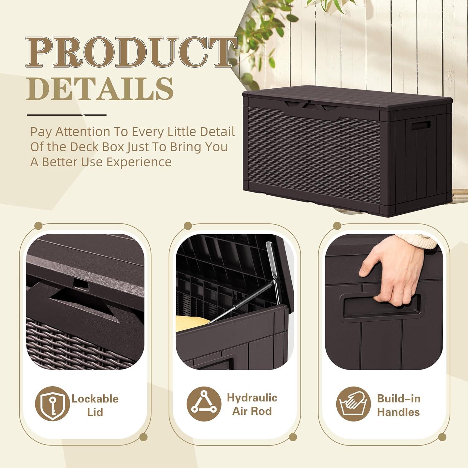 FLOORING CENTER LLC 100 Gallon Resin Deck Box