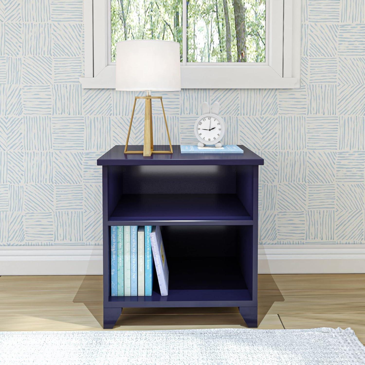Max & Lily Classic Wood Nightstand with Shelves, Kids Bedside Table/End Table, Small Nightstand for Bedroom, Espresso