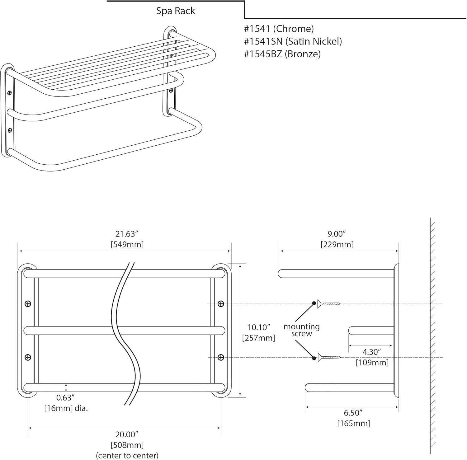 Satin Nickel Double Wall Mounted Towel Rack