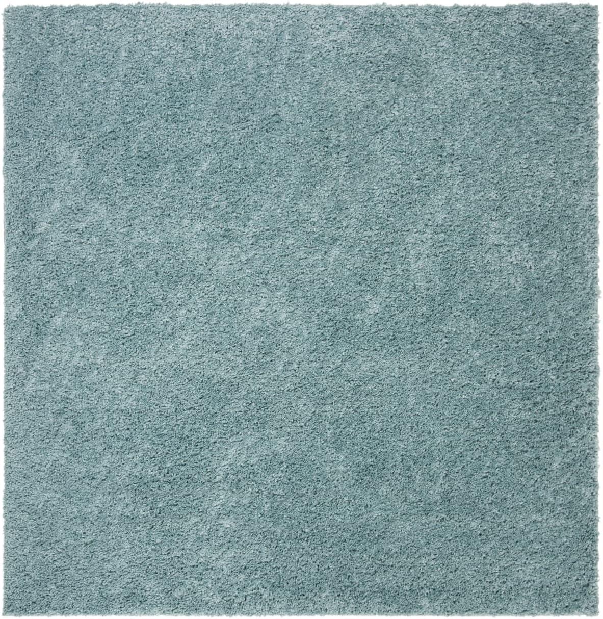 August Shag 900 AUG900 Power Loomed Indoor Area Rug - Aqua - 5'3"x5'3" - Safavieh