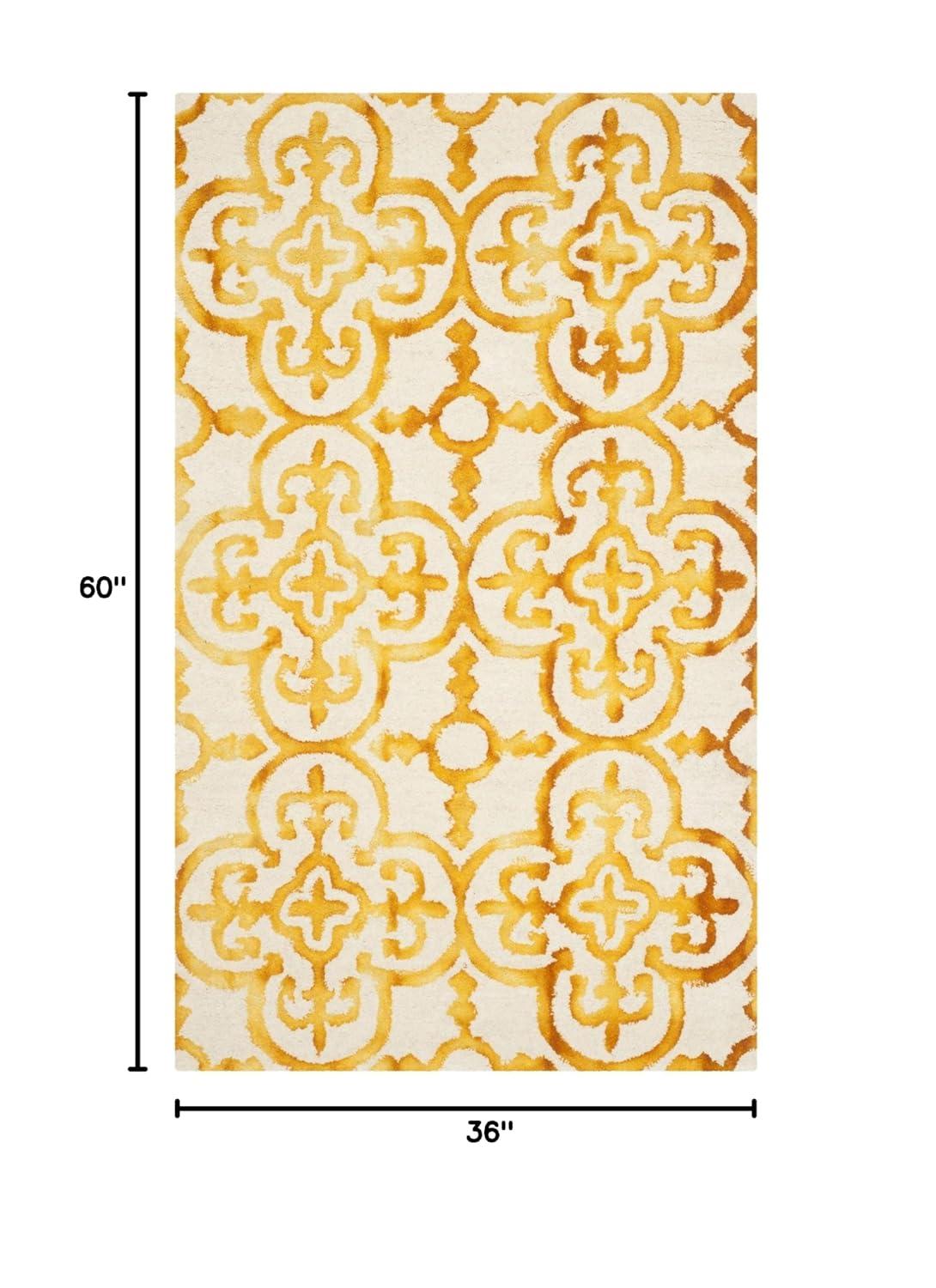 Dip Dye DDY711 Hand Tufted Indoor Accent Rug - Ivory/Gold - 3'x5' - Safavieh