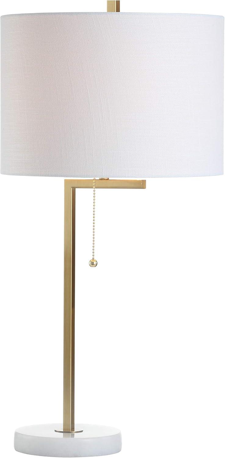 Alyssa 24.5" Gold and White Metal Marble Table Lamp