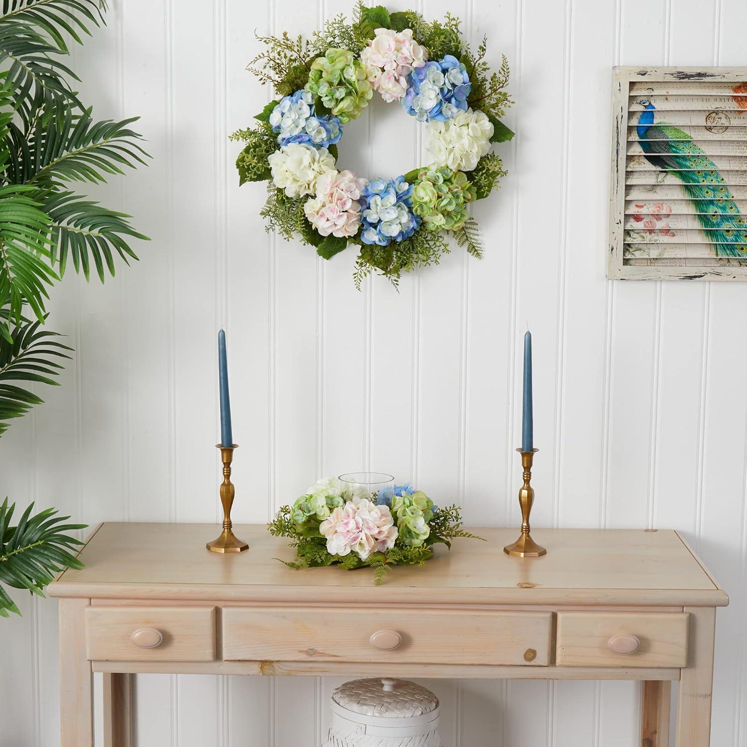 Nearly Natural 5.5-in Hydrangea Artificial Candelabrum