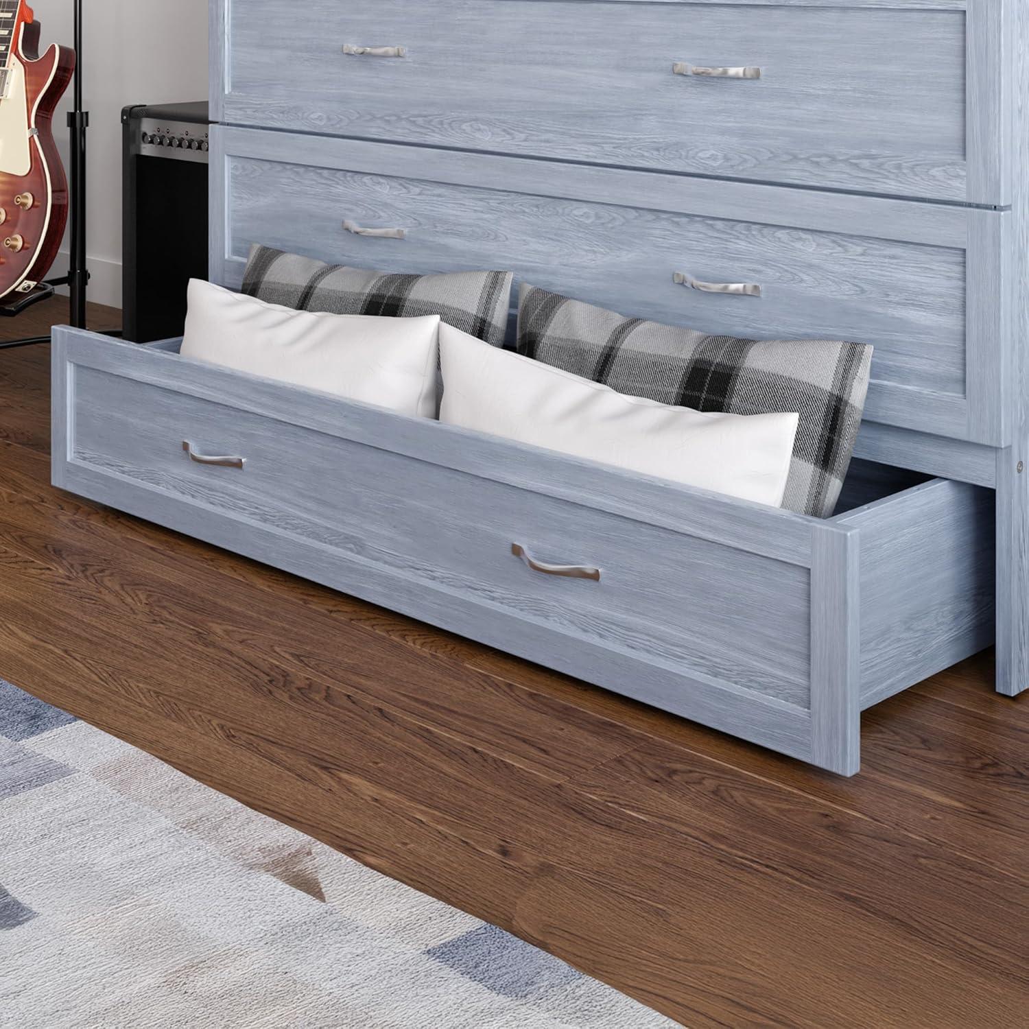 Full Northfield Murphy Bed Chest in Driftwood Grey