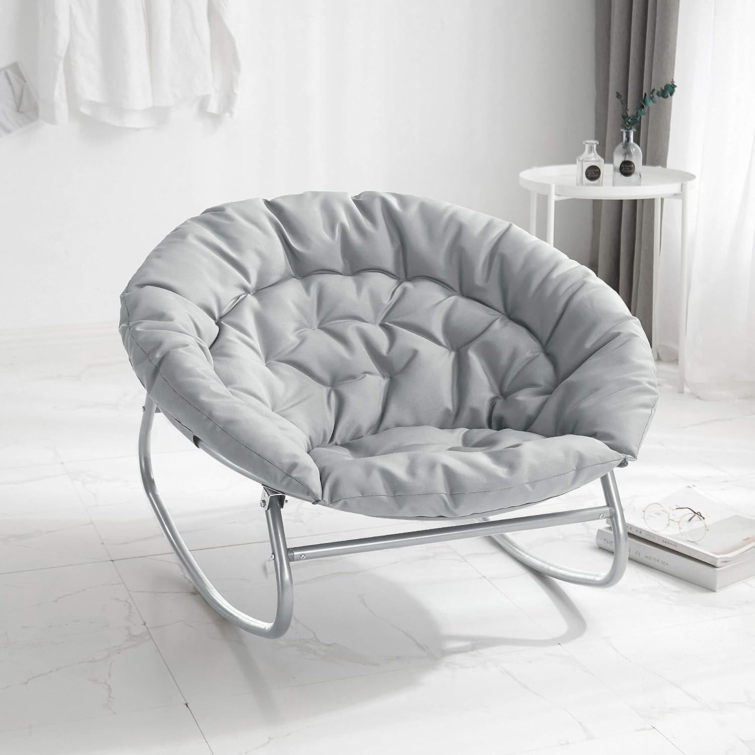Urban Lifestyle Rocking Saucer Chair, Grey