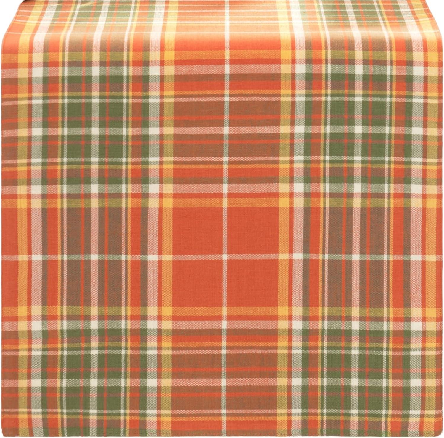 Elrene Hawley Plaid Harvest Cotton Table Runner - Elrene Home Fashions