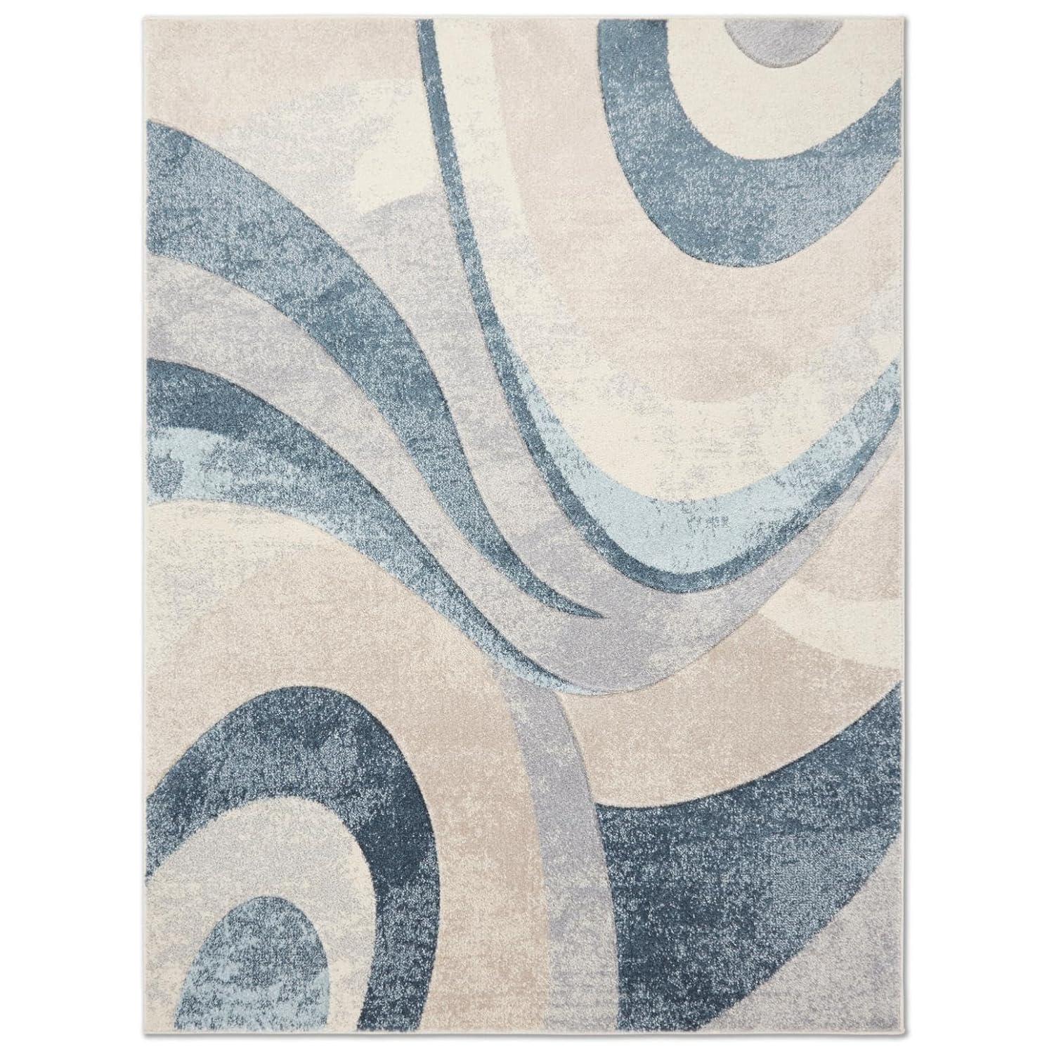 Home Dynamix Slade Contemporary Abstract Area Rug, Blue/Grey, 7'10"x10'6"