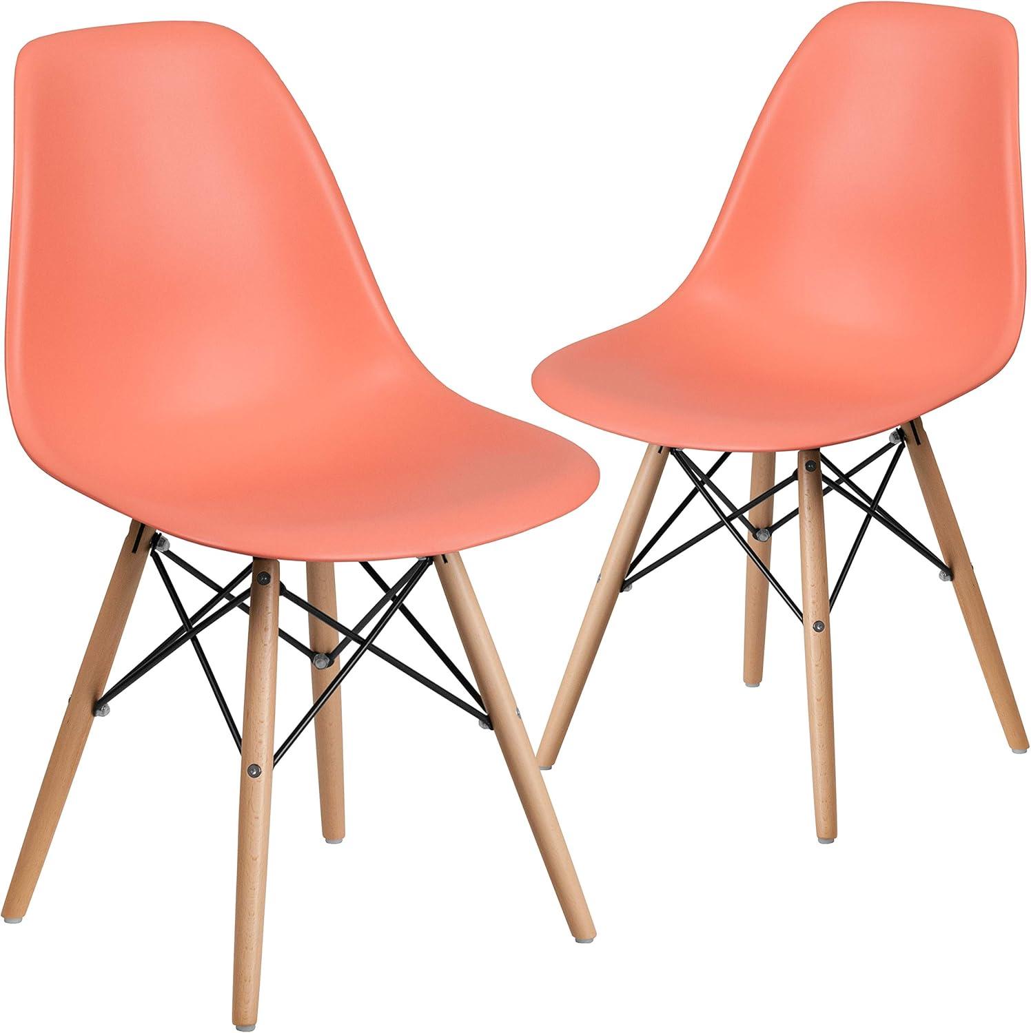 Flash Furniture Chair with Wooden Legs for Versatile Kitchen, Dining Room, Living Room, Library or Desk Use (Set of 2)