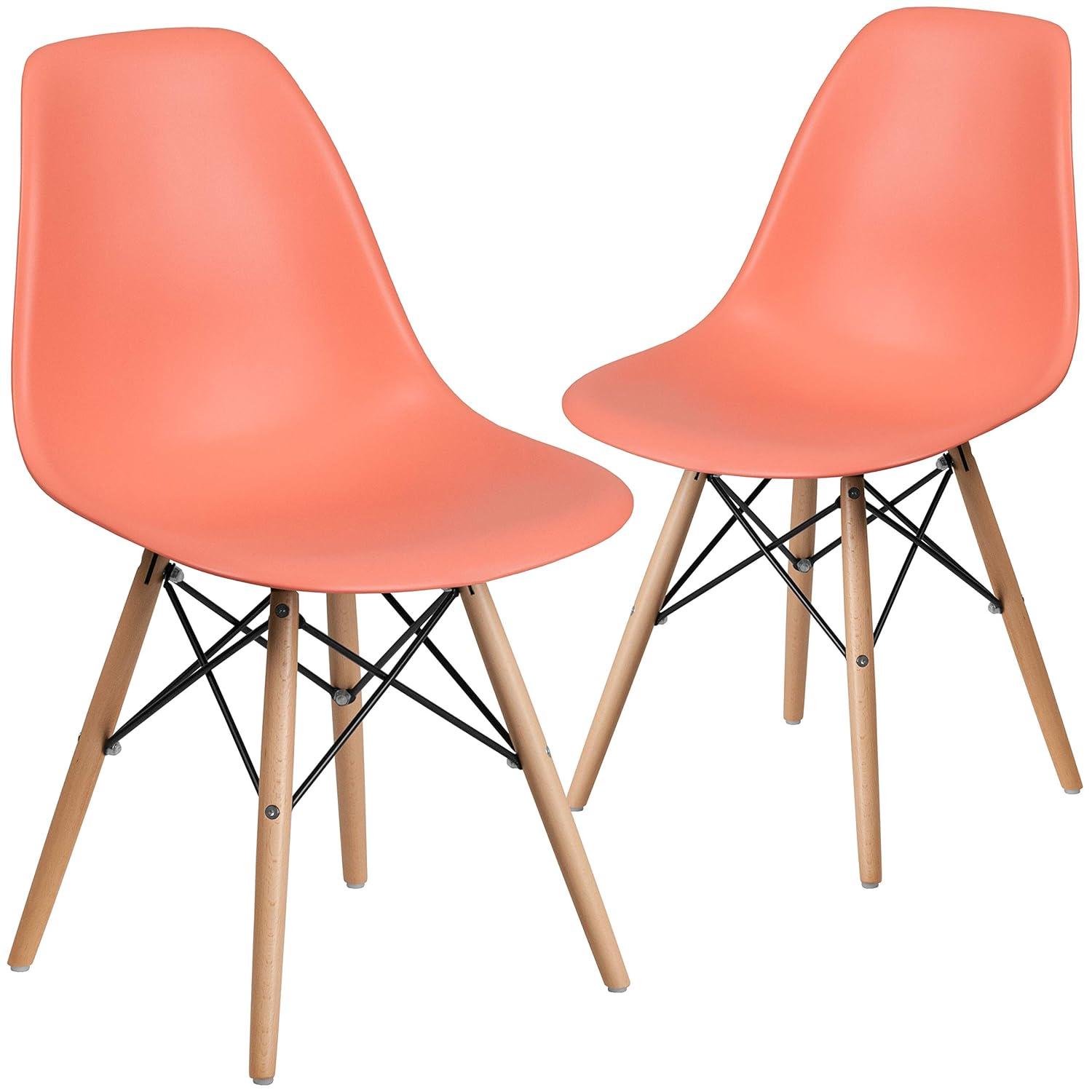 Flash Furniture Chair with Wooden Legs for Versatile Kitchen, Dining Room, Living Room, Library or Desk Use (Set of 2)
