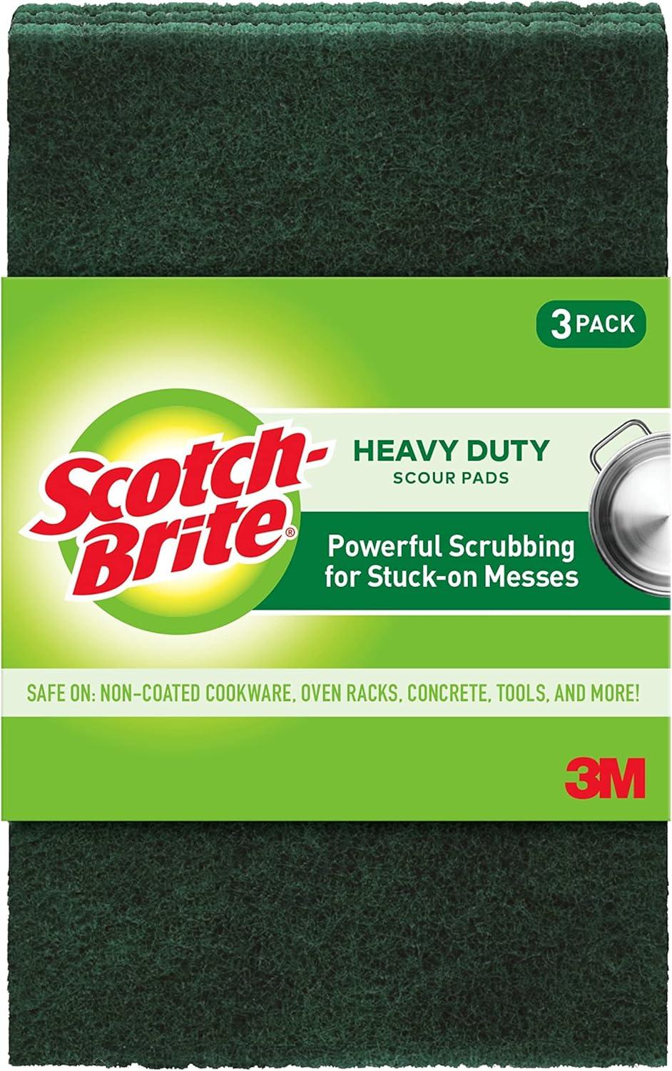 Scotch-Brite Heavy Duty Green Scouring Pads, 3-Pack