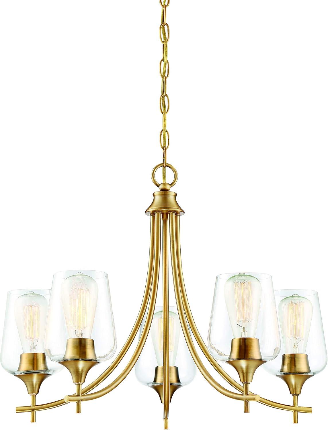 Savoy House Octave 5 - Light Chandelier in  Warm Brass