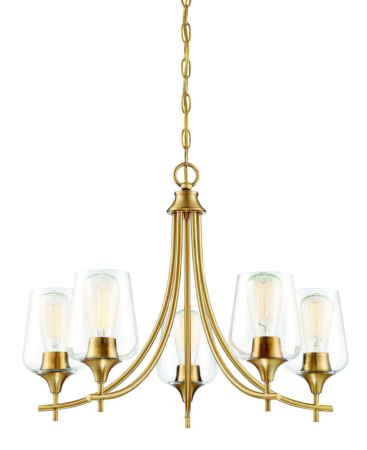 Savoy House Octave 5 - Light Chandelier in  Warm Brass