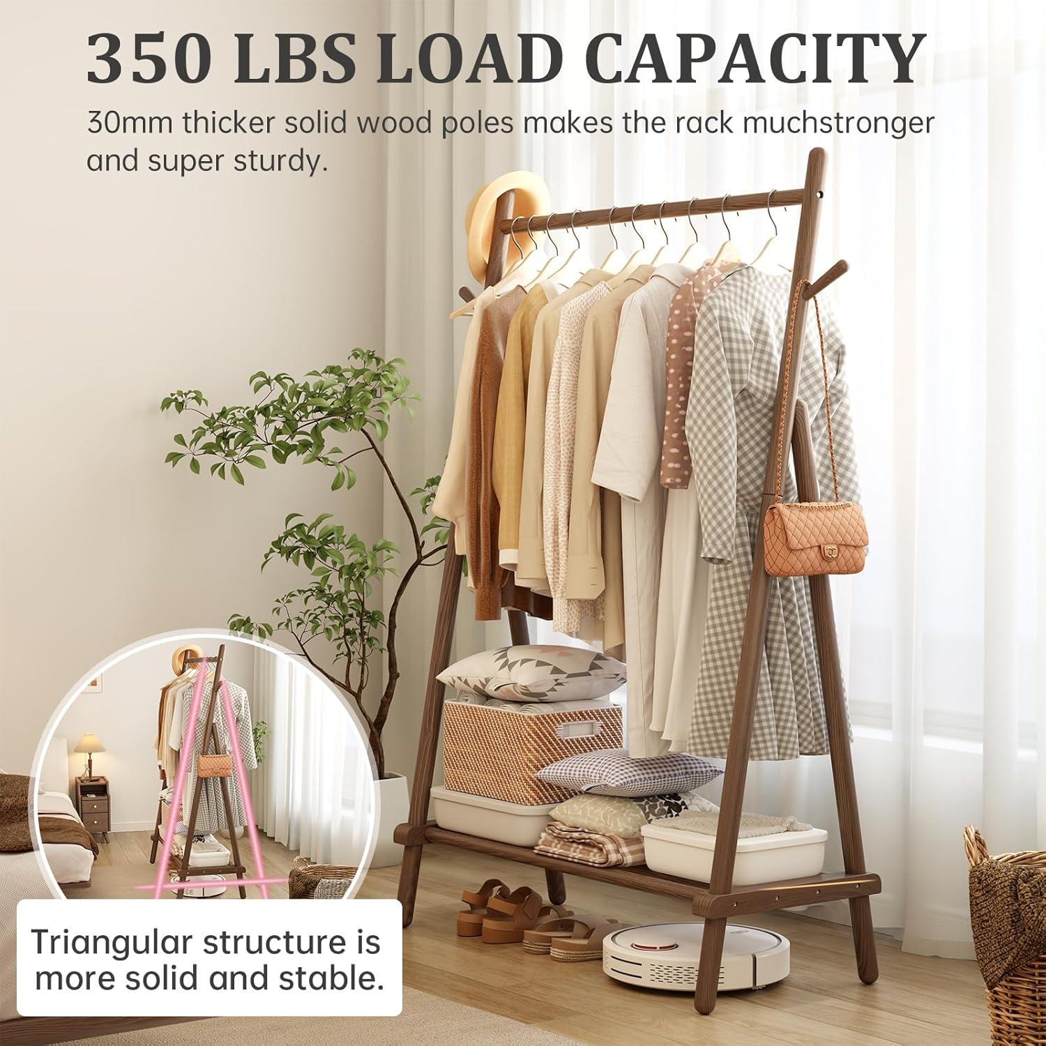 Clothes Rack,Clothing Rack with Shelf and Hook, Sturdy and Portable,Garment Rack