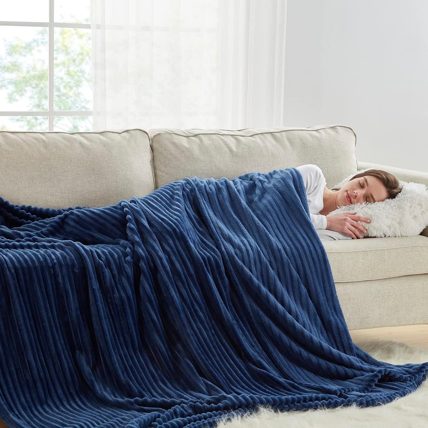 Nestl Nestl Cut Plush Cozy Throw Blanket - Fuzzy Warm Fleece Bed Blankets - Throws for Sofa, Bed, and Couch