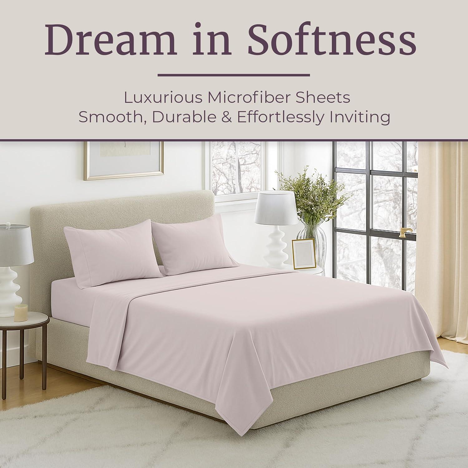 Lavish Home Series 1200 Brushed Microfiber Sheet Set - Wrinkle, Stain & Fade Resistant Bed Linens & Pillowcases