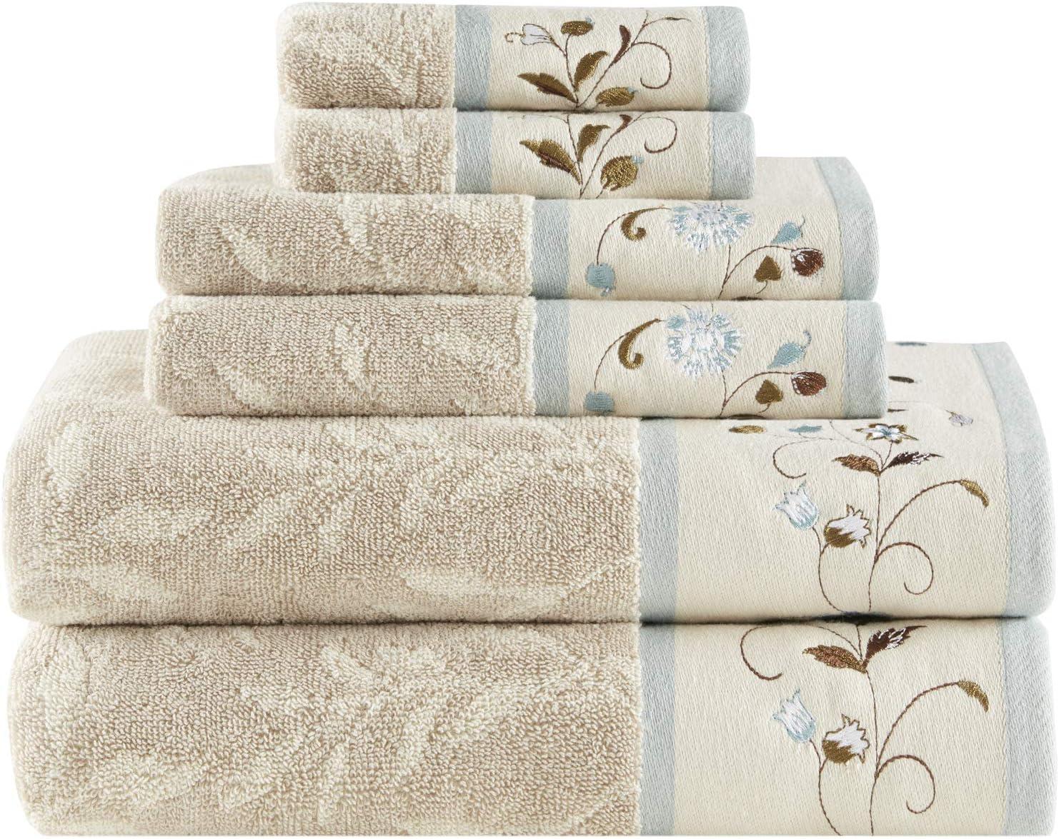 Raheem Embroidered Cotton Jacquard Towel Set