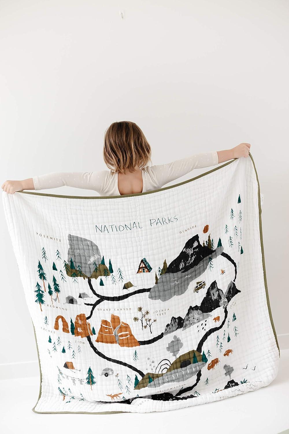 National Parks Reversible Cotton Kids Quilt 47x47 inches