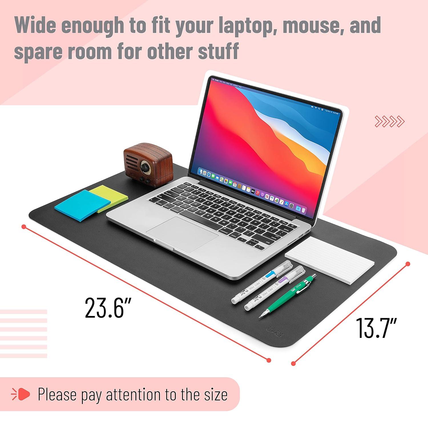 Mr. Pen- Desk Mat, Dual-Sided, 23.6" x 13.7", Leather Desk Pad, Desk Mouse Pad