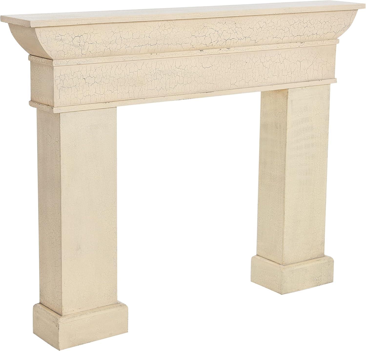 Storied Home Monolith Decorative Fireplace Mantel Cream: Fir Wood & MDF, Wall Mount, 49.625"H