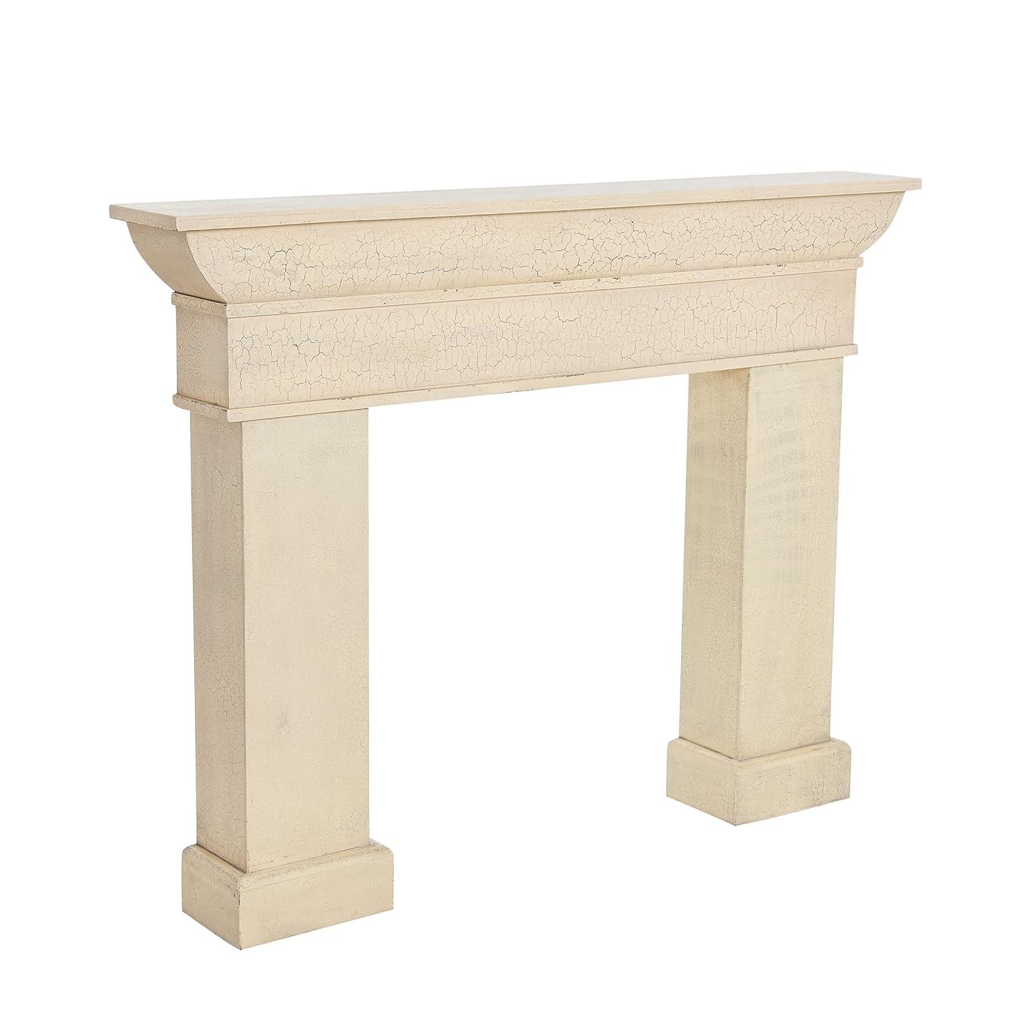 Storied Home Monolith Decorative Fireplace Mantel Cream: Fir Wood & MDF, Wall Mount, 49.625"H