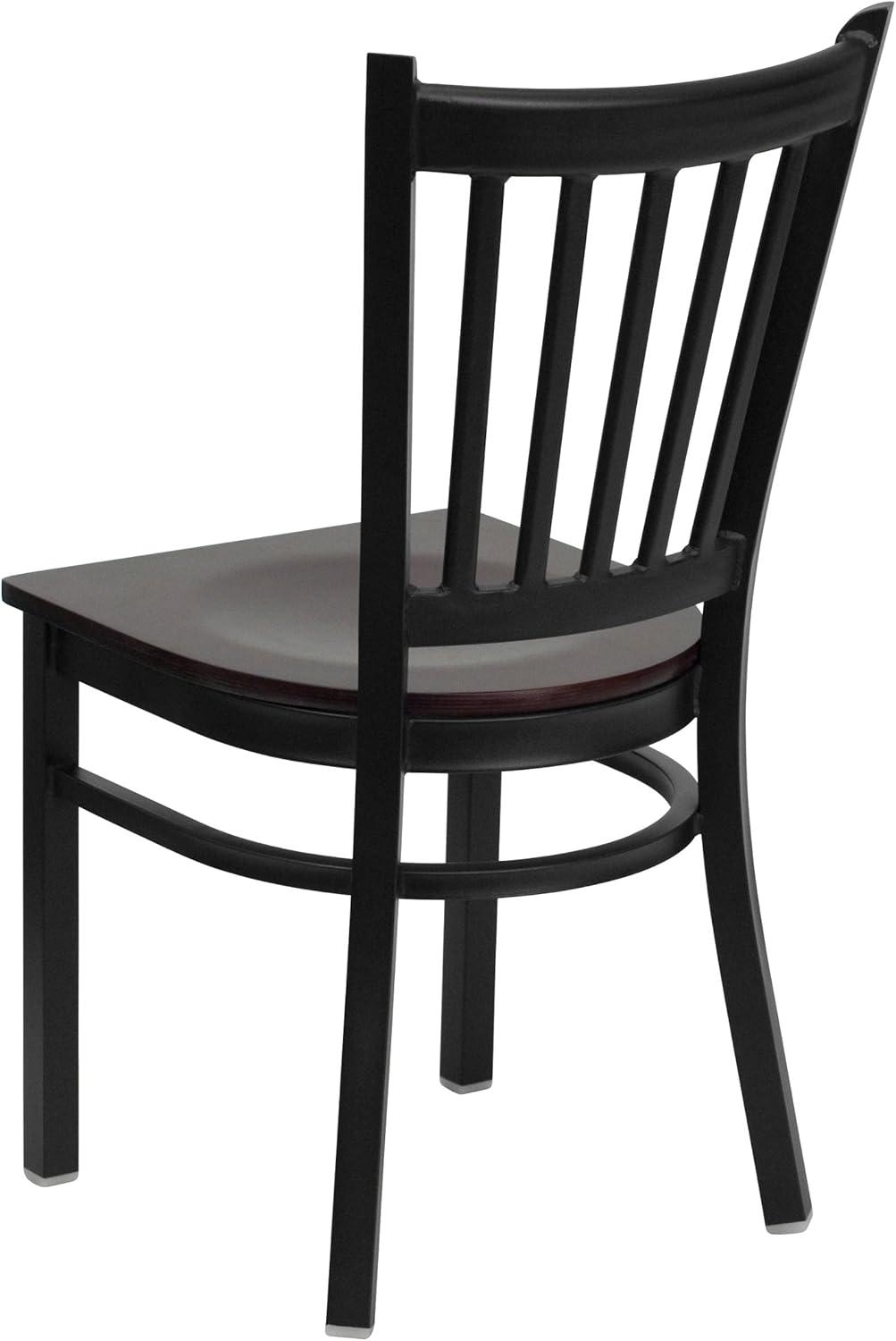 Flash Furniture Black Vertical Back Metal Restaurant Chair