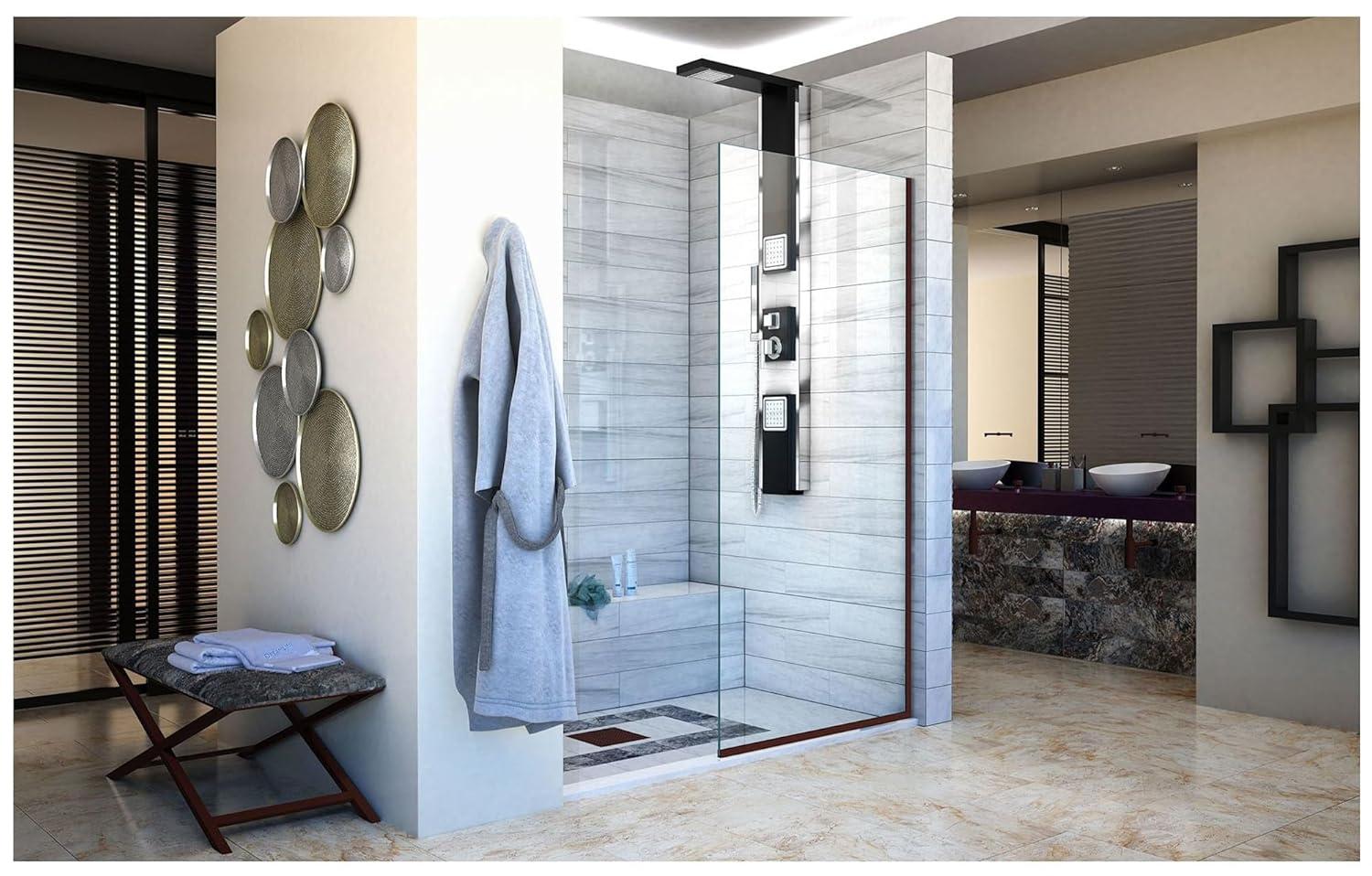 Linea 34" W x 72" H Frameless Fixed Glass Panel
