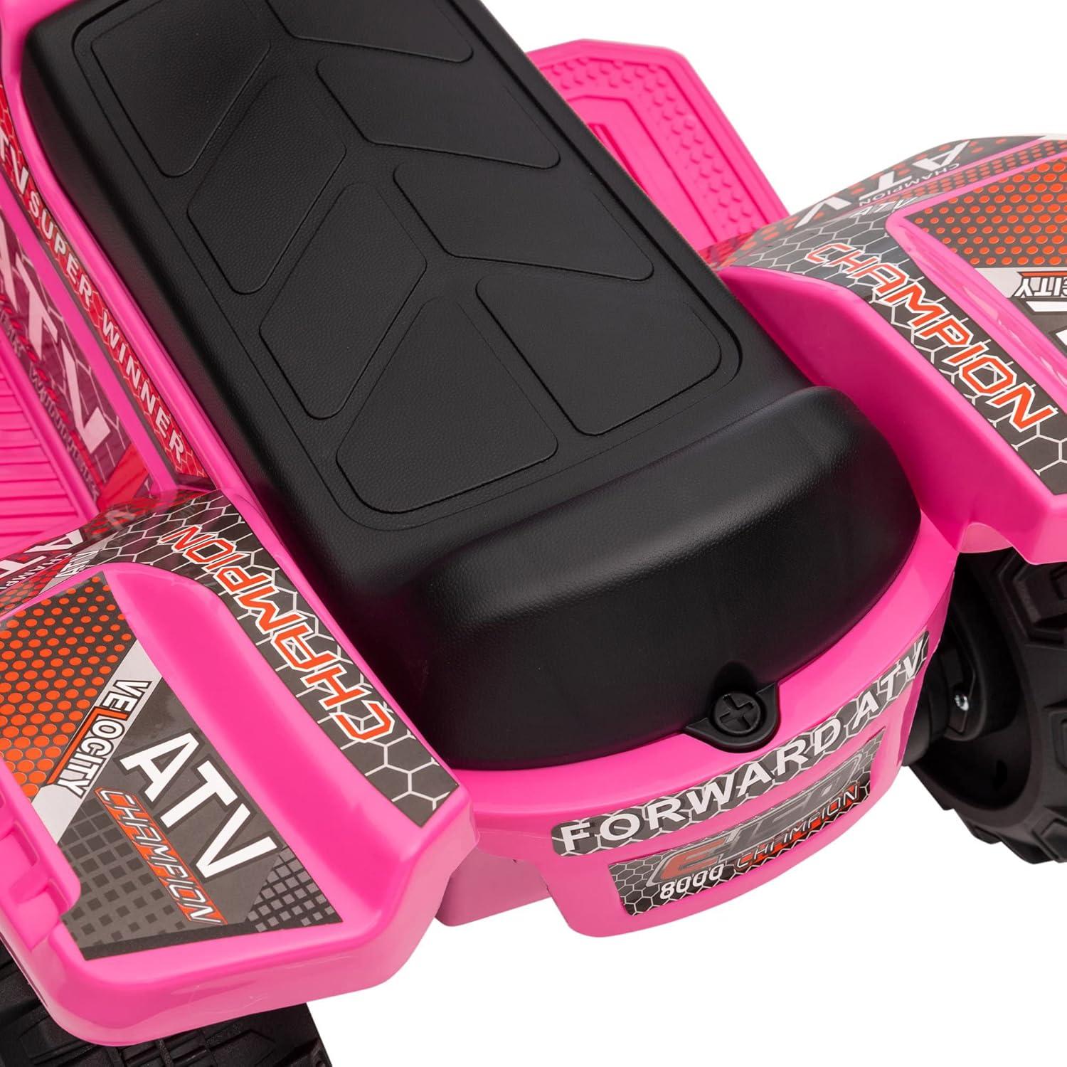 Aosom Kids Ride-on ATV Four Wheeler Car with Music, 6V Battery Powered Motorcycle for 18-36 Months, Black