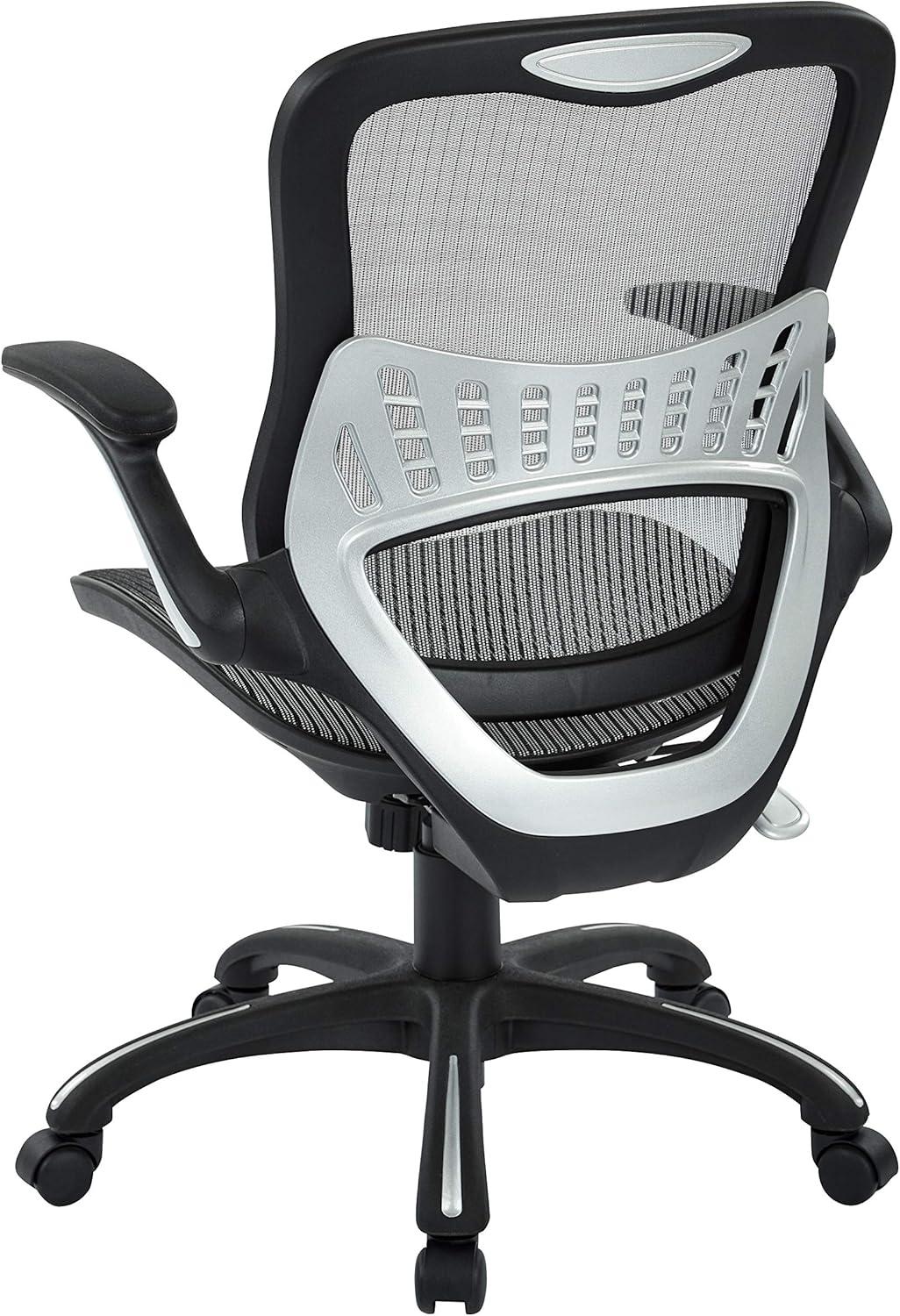 Gray Mesh Executive Swivel Office Chair with Adjustable Arms