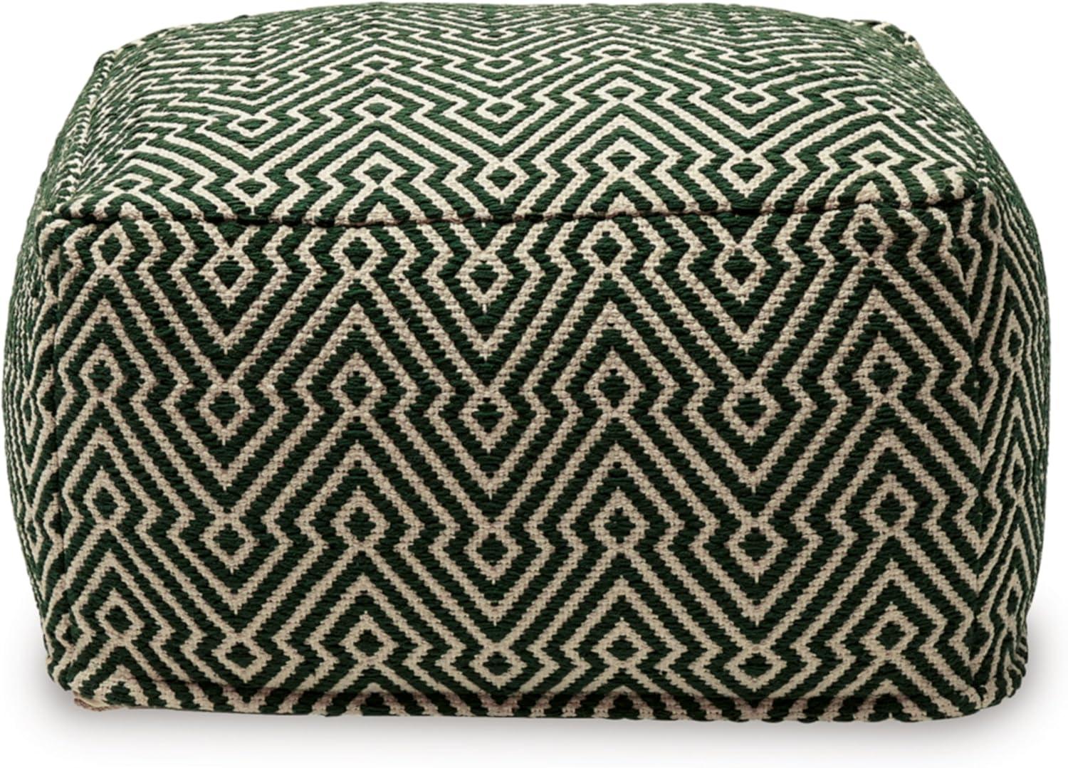 Signature Design by Ashley Abacy Pouf, Green & Ivory White