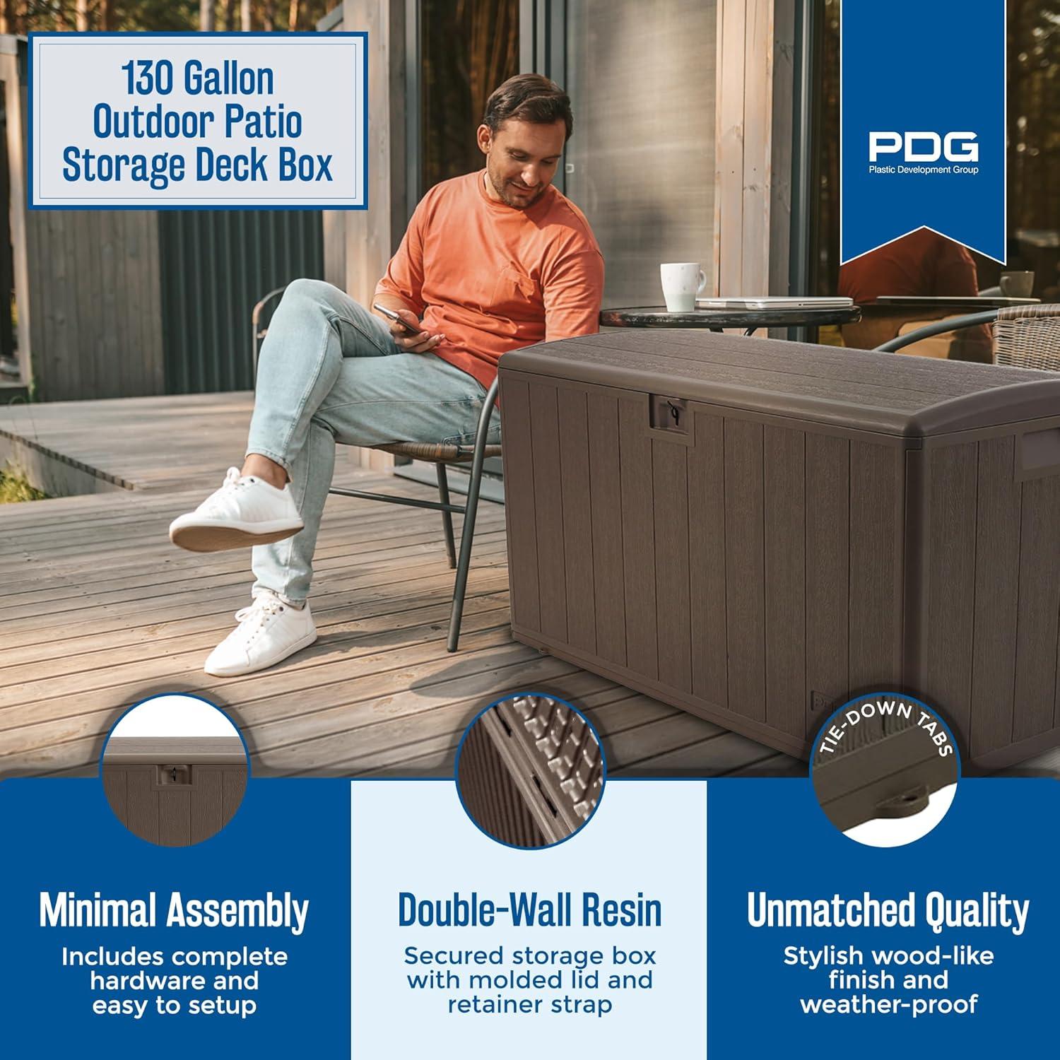 Plastic Development Group Plastic Development Group 130 Gallon Resin Outdoor Patio Storage Deck Box
