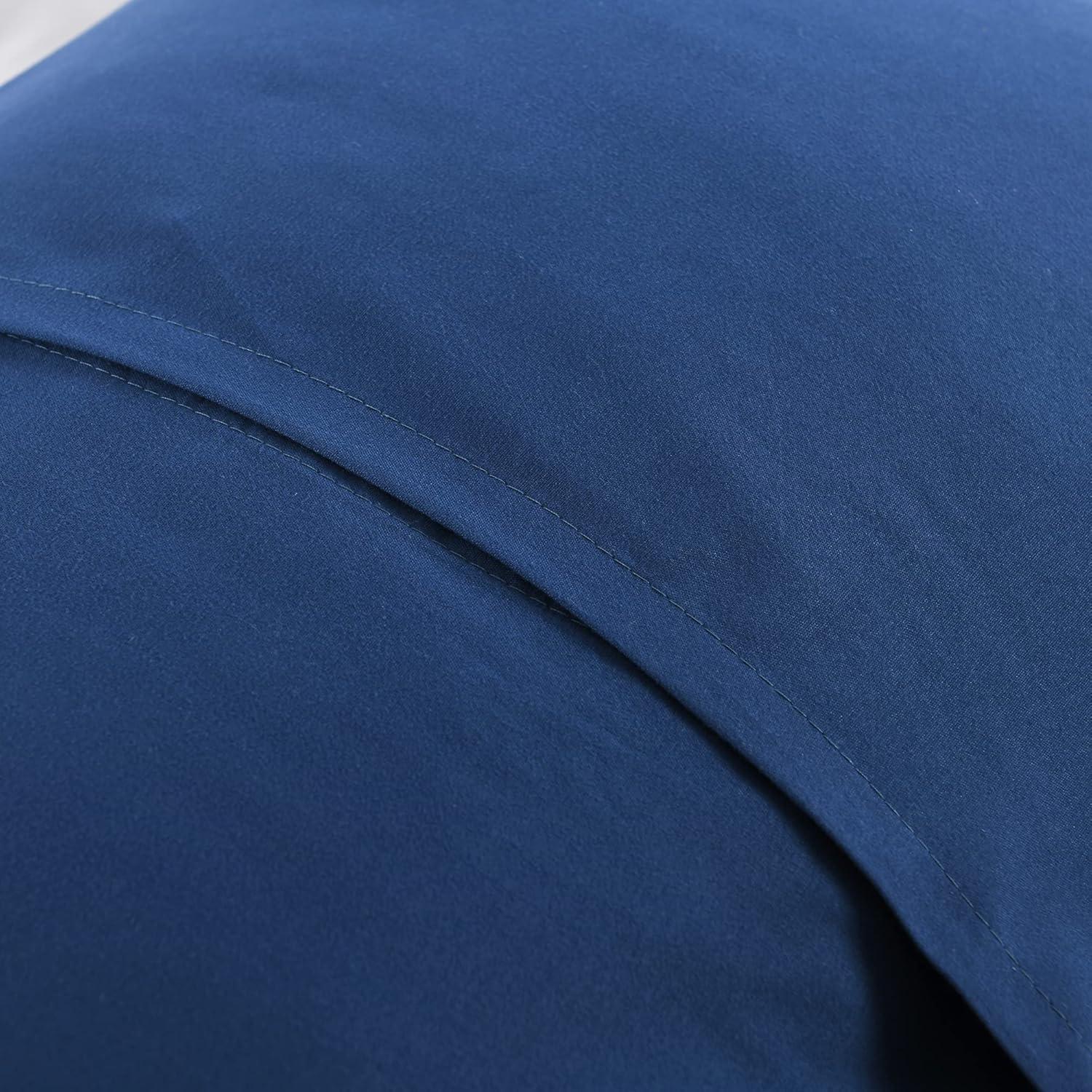 Marcielo 2 Pcs Embroidered Pillow Shams King Size Navy King