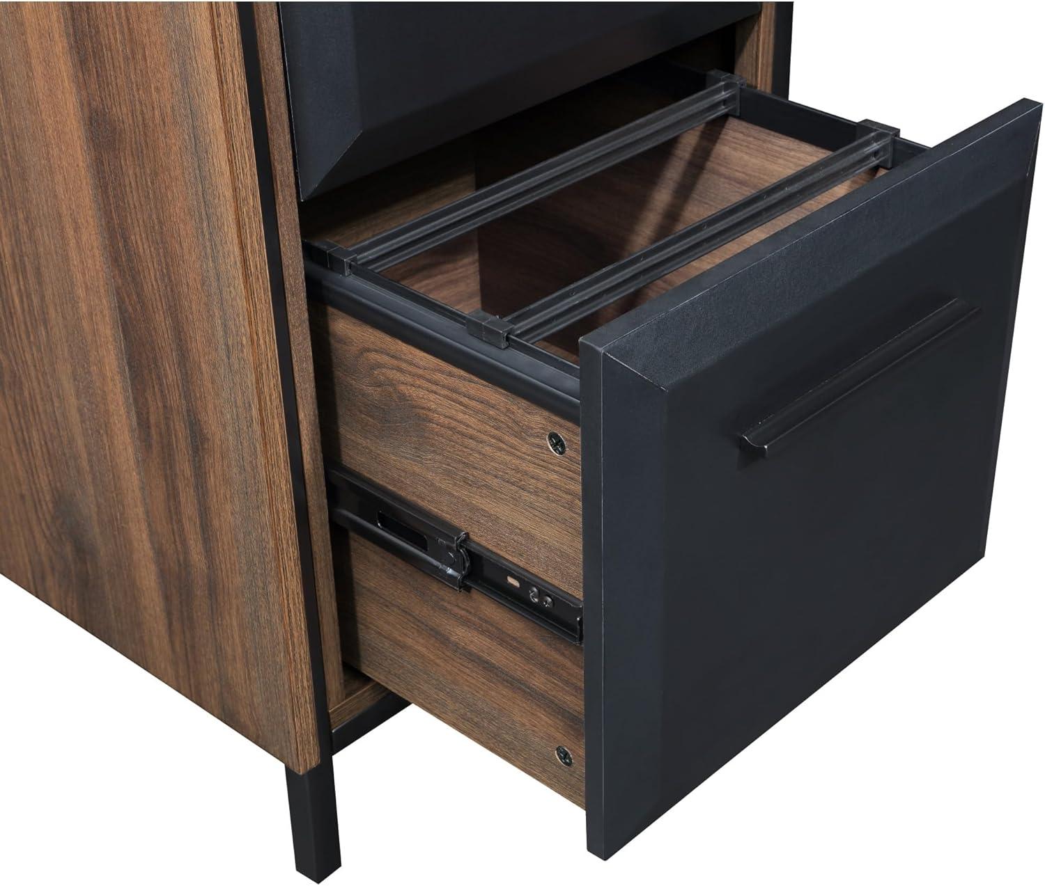 Thomasville® Alderbrook 21"D Vertical 2-Drawer File Cabinet, Walnut/Matte Black