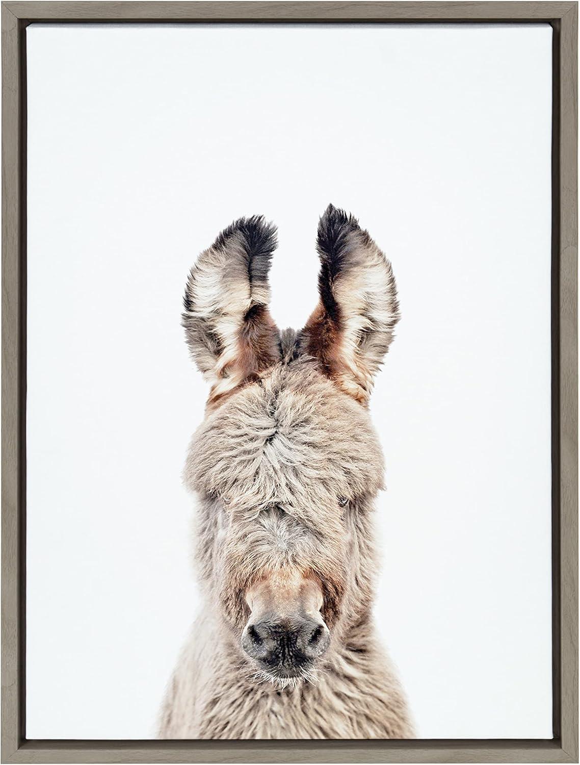 18" x 24" Sylvie Animal Studio Burro Portrait Framed Canvas by Amy Peterson - Kate & Laurel All Things Decor