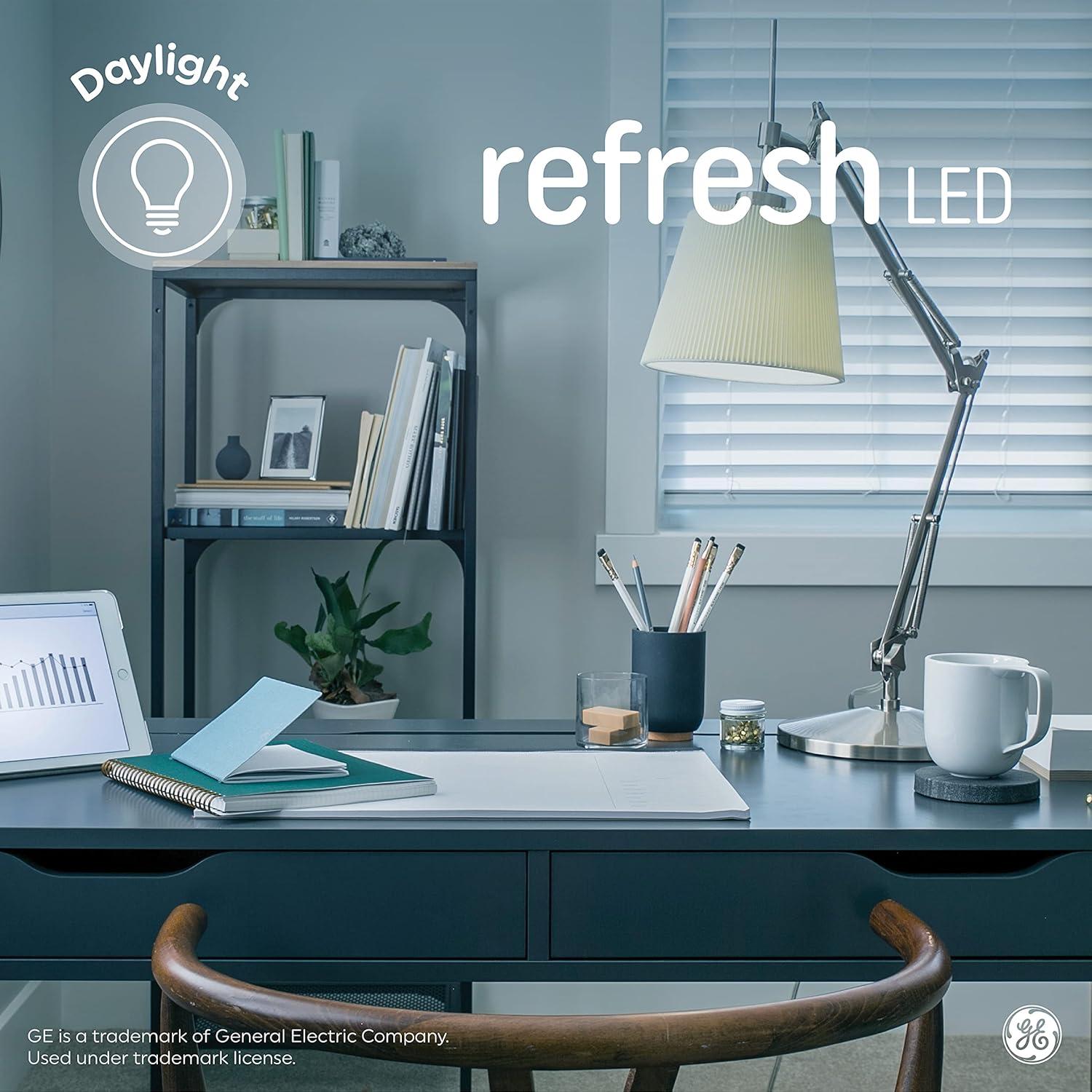 GE 3pk 40W Refresh G25 LED Clear Globe Light Bulbs Daylight: Dimmable, Energy Star, 5000K, 360 Lumens, E26 Base