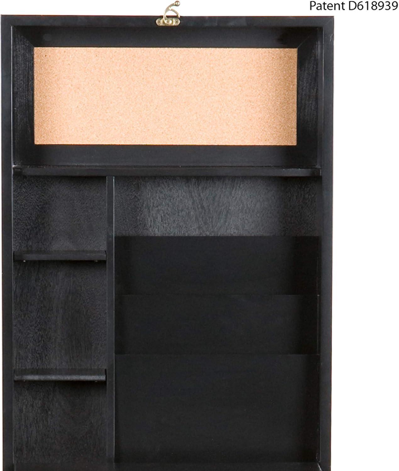 SEI Furniture Wooden Fold-Out Convertible Desk in Black