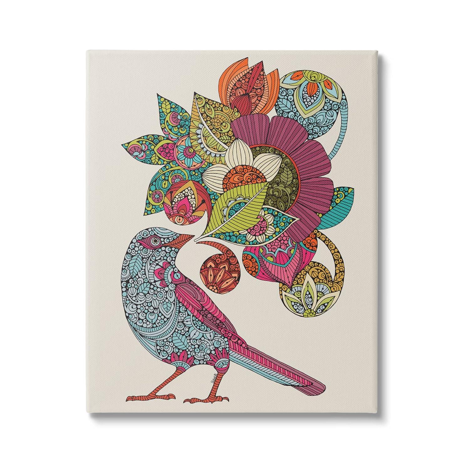 Stupell Industries " Abstract Song Bird Paisley Pattern Floral Mandala " by Valentina Harper