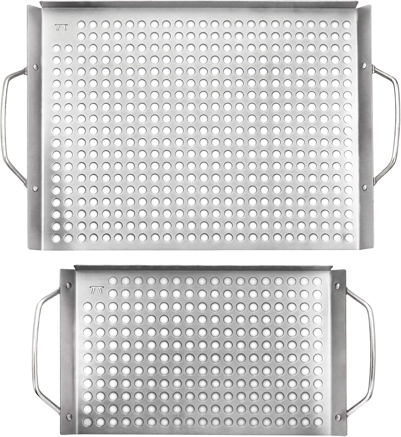 Outset Stainless Steel Grill Topper Grid, Set of 2, 11 x 7-inch