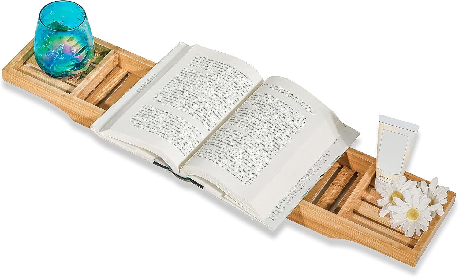 Freestanding Bamboo Bath Caddy