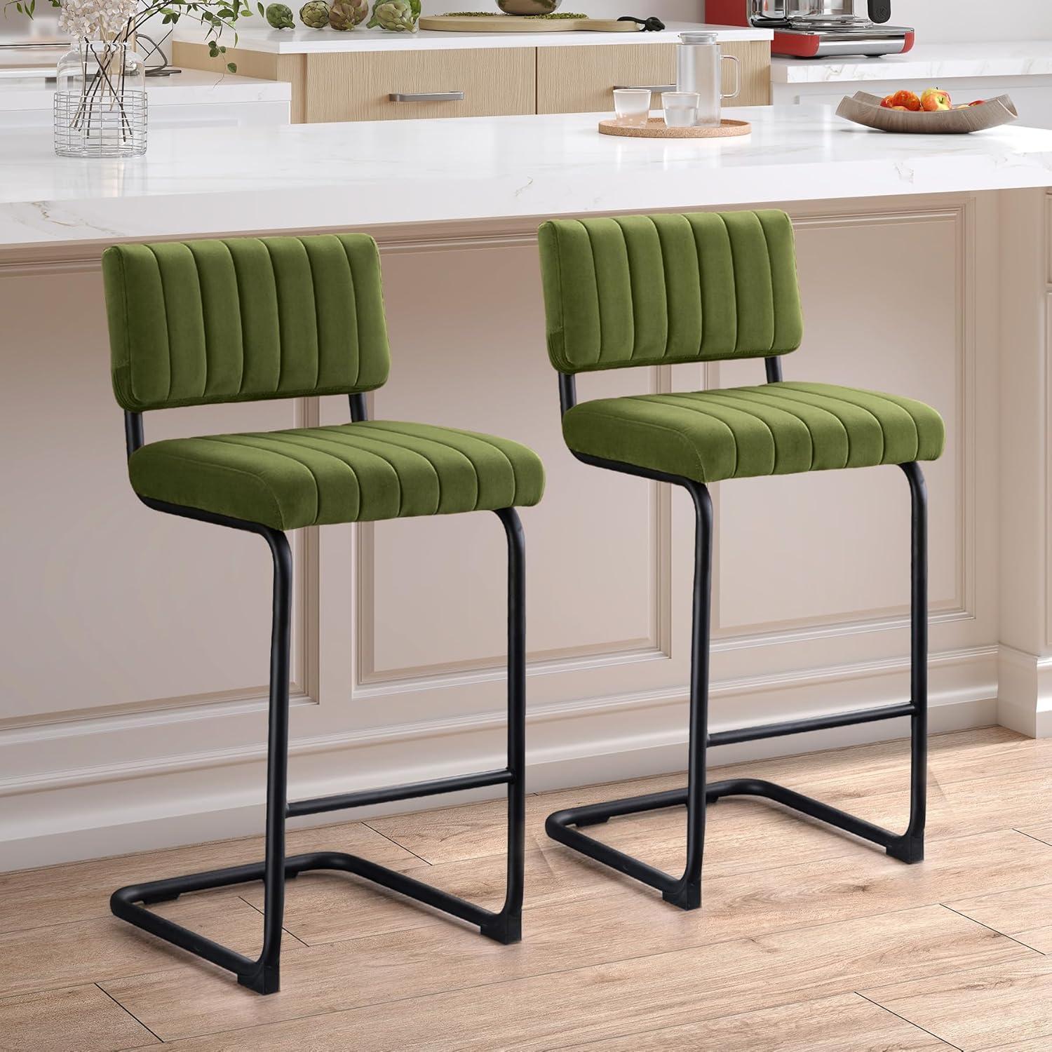 Estes Upholstered Stool with Metal Frame (Set of 2)