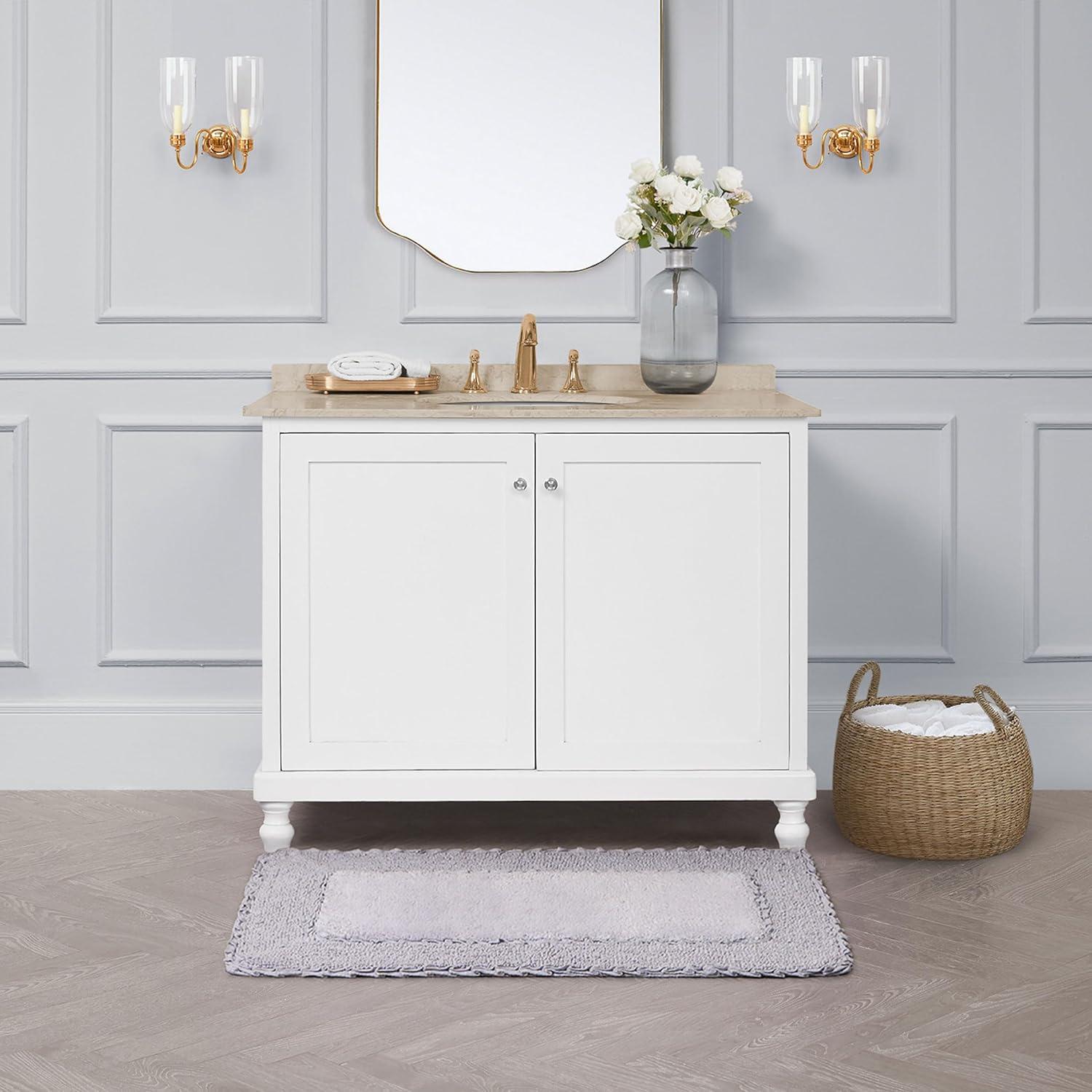 Laura Ashley Laura Ashley Ruffle 100% Cotton Bath Rugs