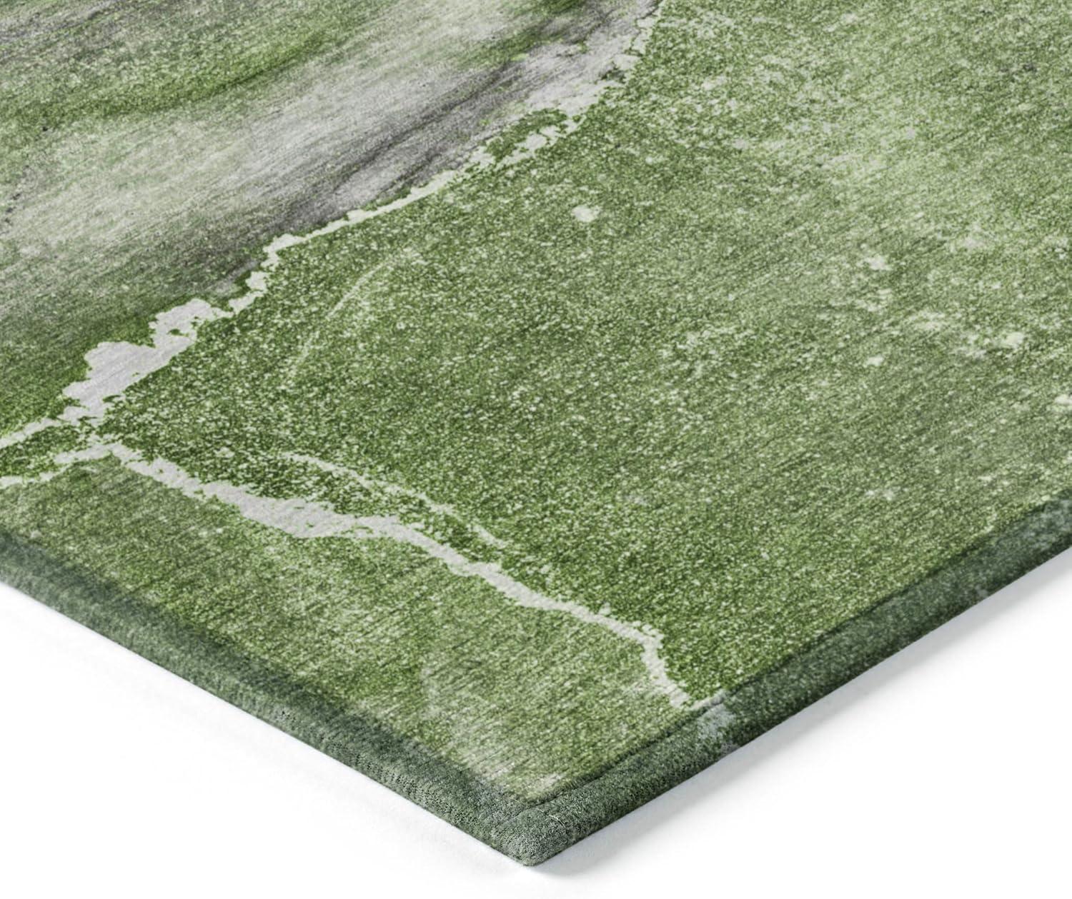 Olive Green Synthetic Flat Woven 8' x 10' Area Rug