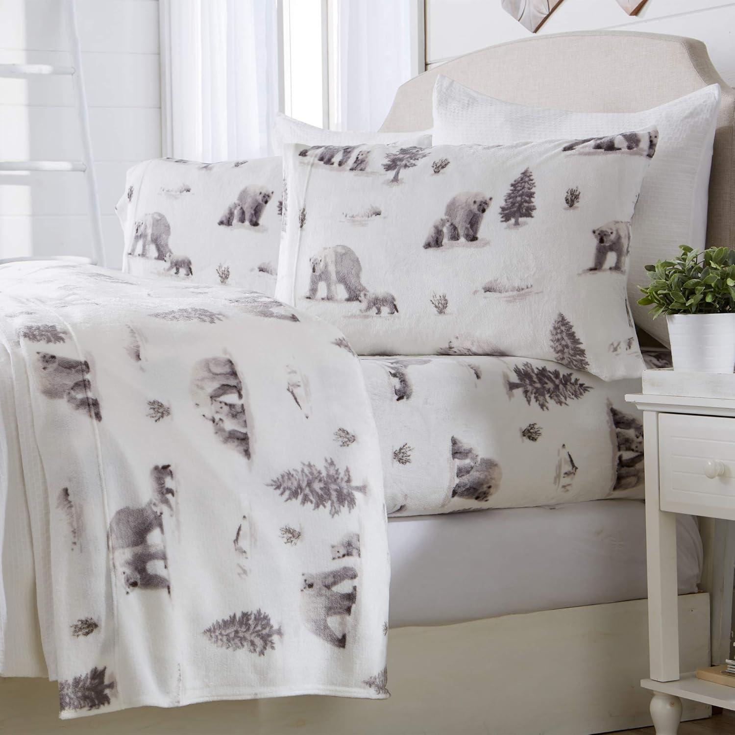 Printed Velvet Plush Fleece Sheet Set - Great Bay Home