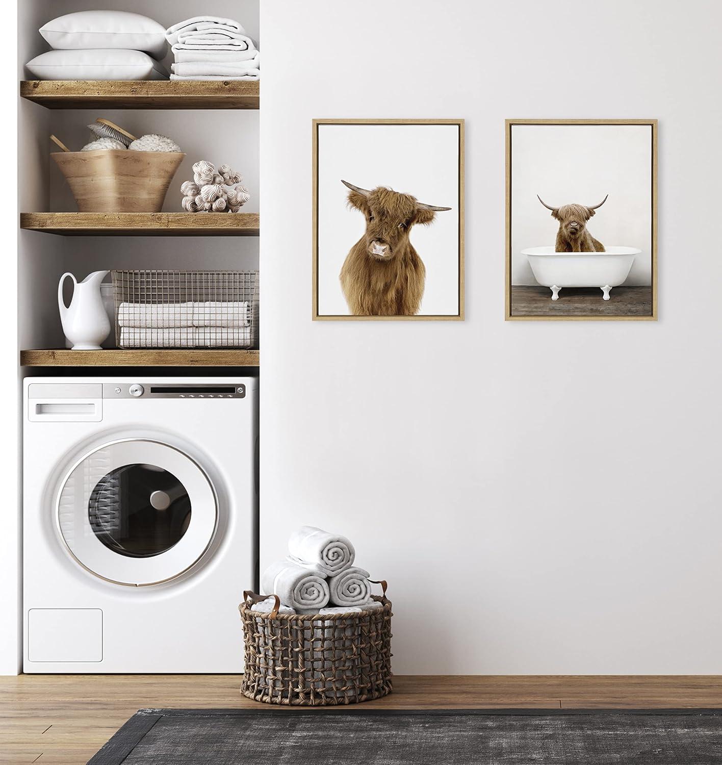 18" x 24" Sylvie Animal Studio Highland Framed Canvas by Amy Peterson Natural - Kate & Laurel All Things Decor