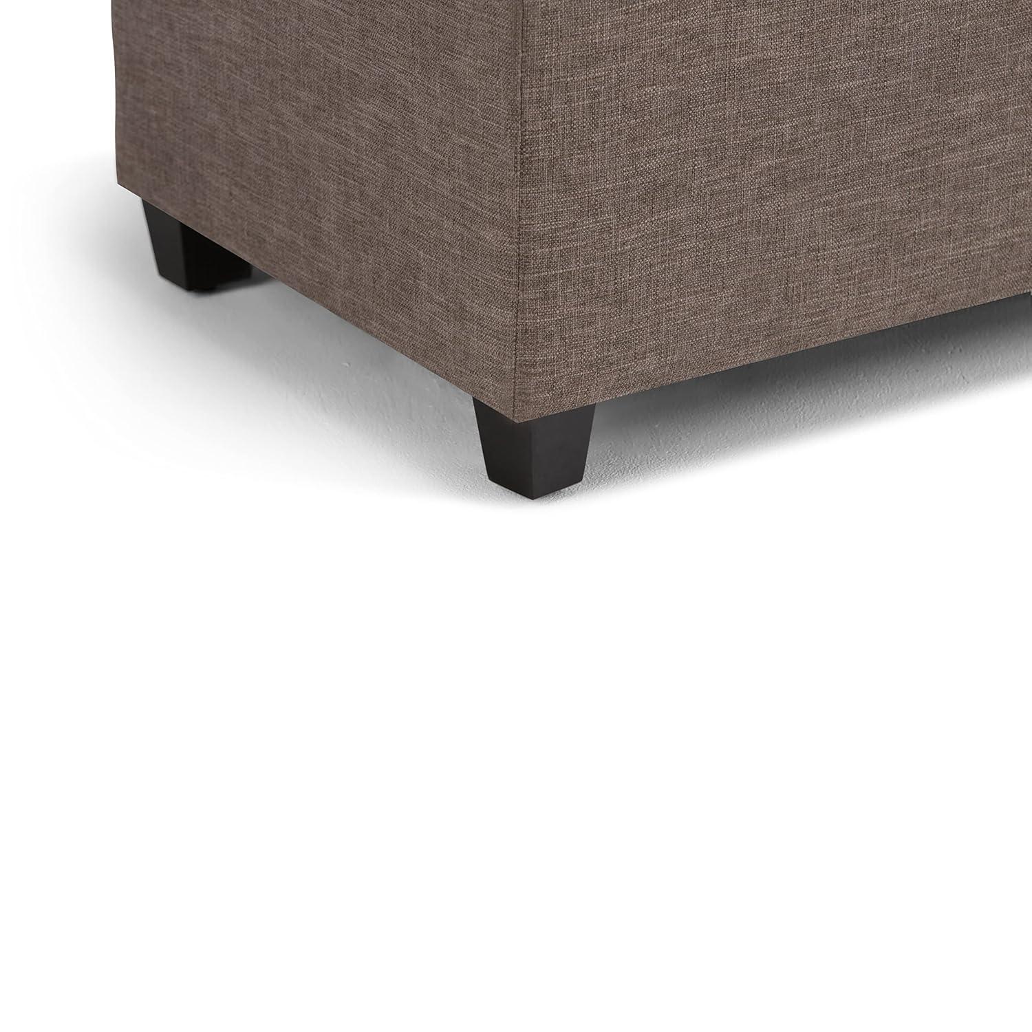 Simpli Home Sienna 33"W Upholstered Storage Ottoman Bench with Lift-Up Tufted Top