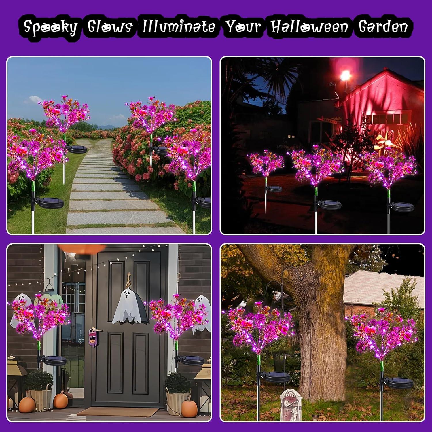 Purple Phalaenopsis Solar Garden Lights, Waterproof Outdoor Decor